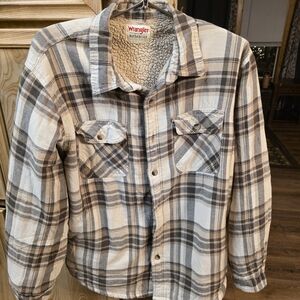 Wrangler Gray Plaid Sherpa Jacket